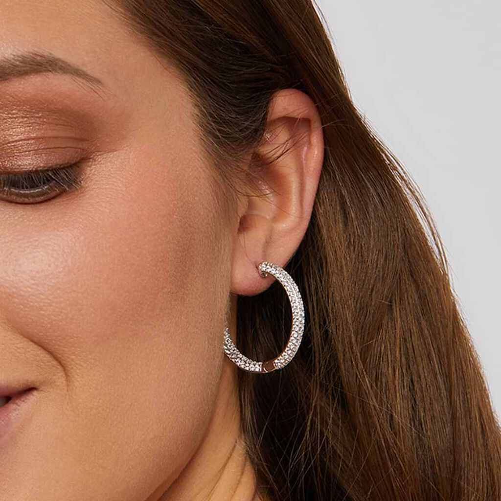 Orecchini A Cerchio Silver Shine Argento Rodiato Cubic Zirconia - Orecchini a Cerchio Donna | Stroili