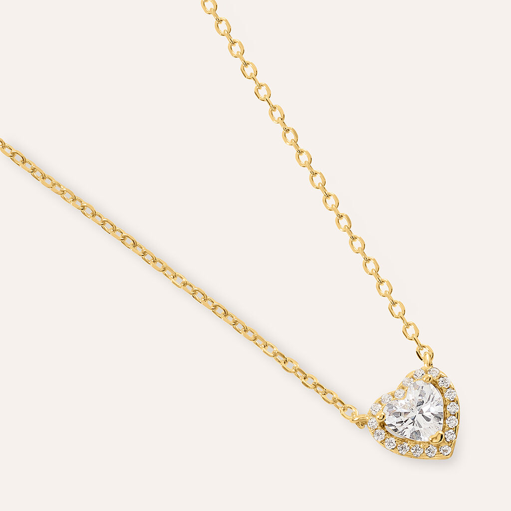 Collana Silver Glow Argento Dorato Cubic Zirconia