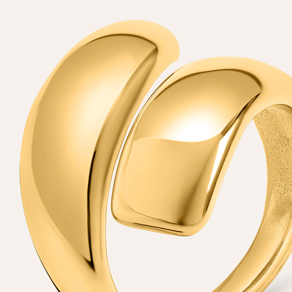 Anello Contrarie Lady Code Acciaio Dorato - Anelli Moderni Donna | Stroili