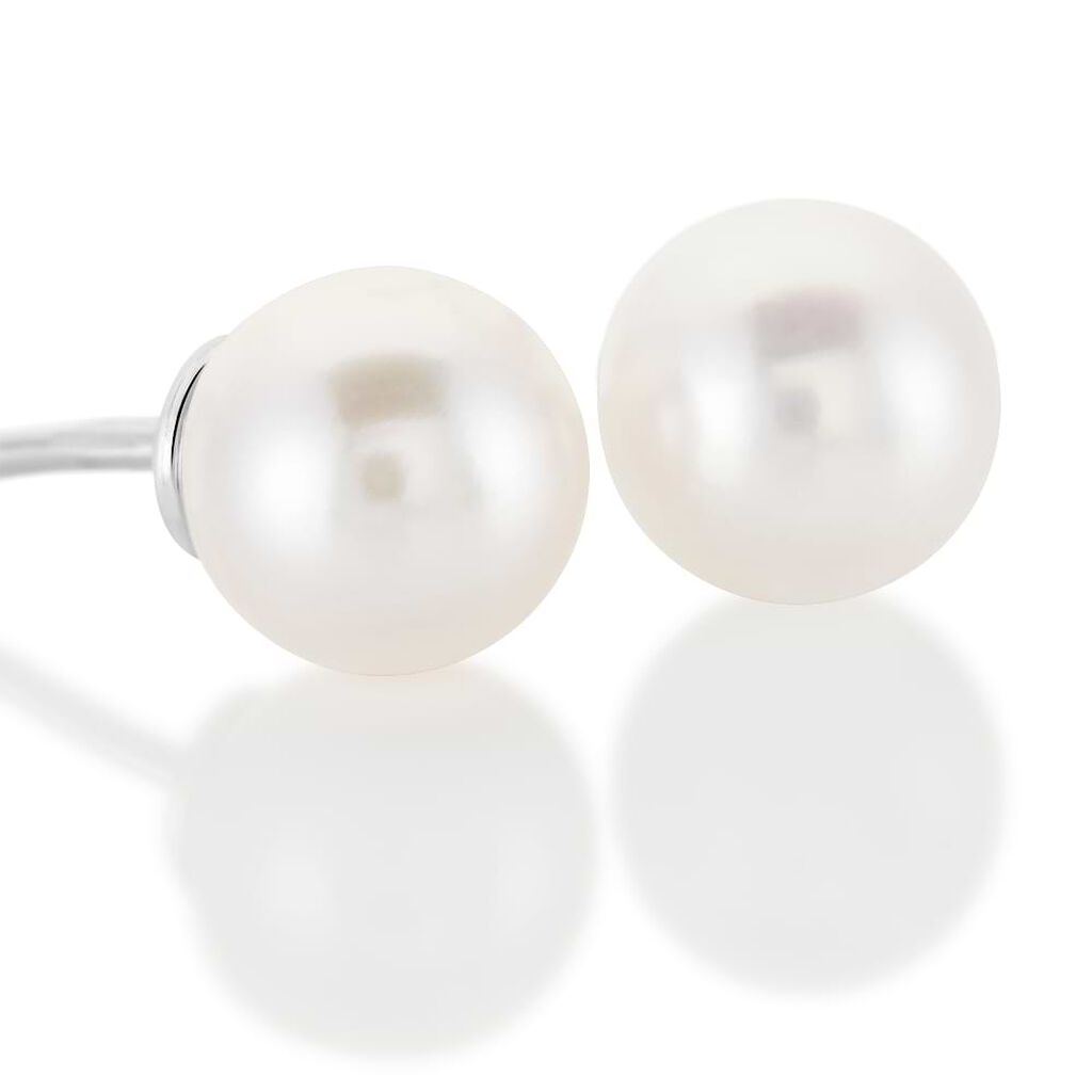 Orecchini Lobo Gabrielle Oro Bianco Perla Akoya - Orecchini a Lobo Donna | Stroili