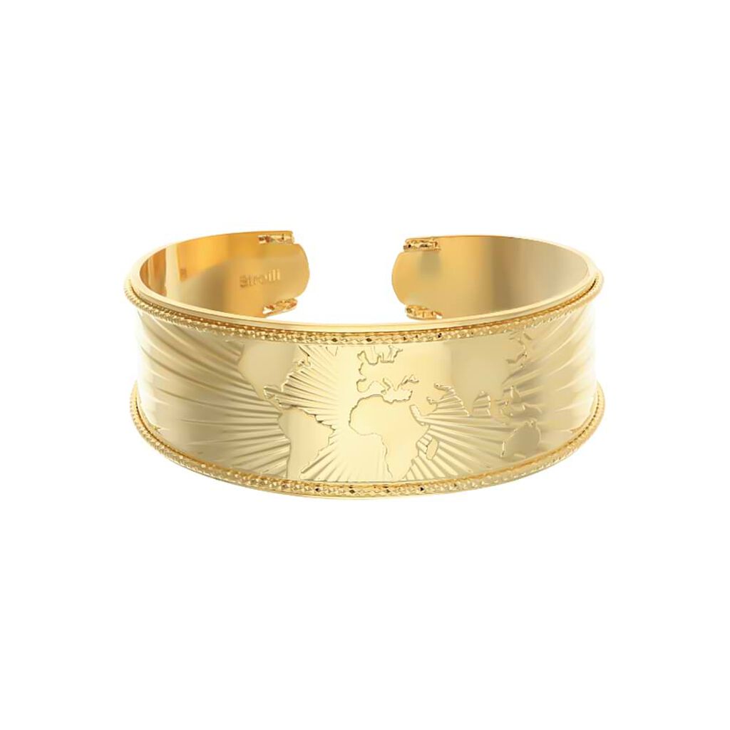 Bracciale bangle mondo in bronzo dorato - Bracciali Donna | Stroili