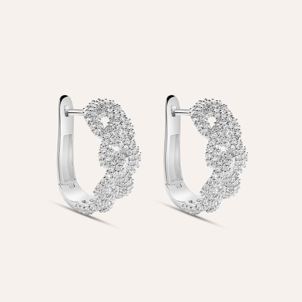 Orecchini A Cerchio Silver Shine Argento Rodiato Cubic Zirconia