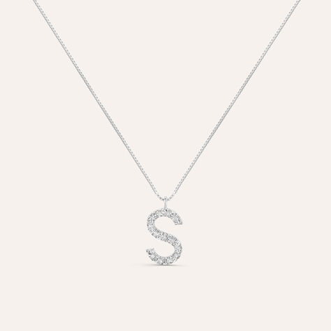 Collana Diamond Letters Oro Bianco Diamante - Collane Donna | Stroili