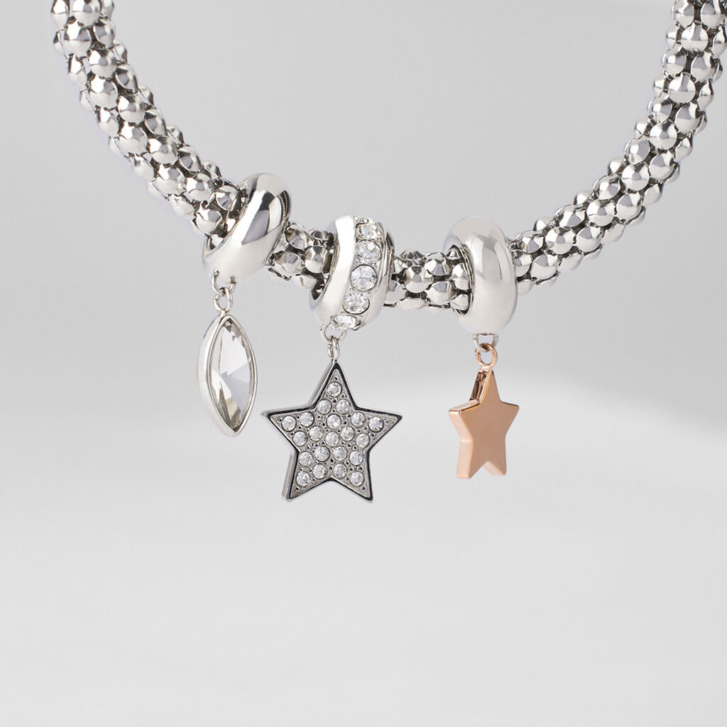 Bracciale Lady Chic Acciaio Bicolore Bianco / Rosa Cristallo - Bracciali Donna | Stroili