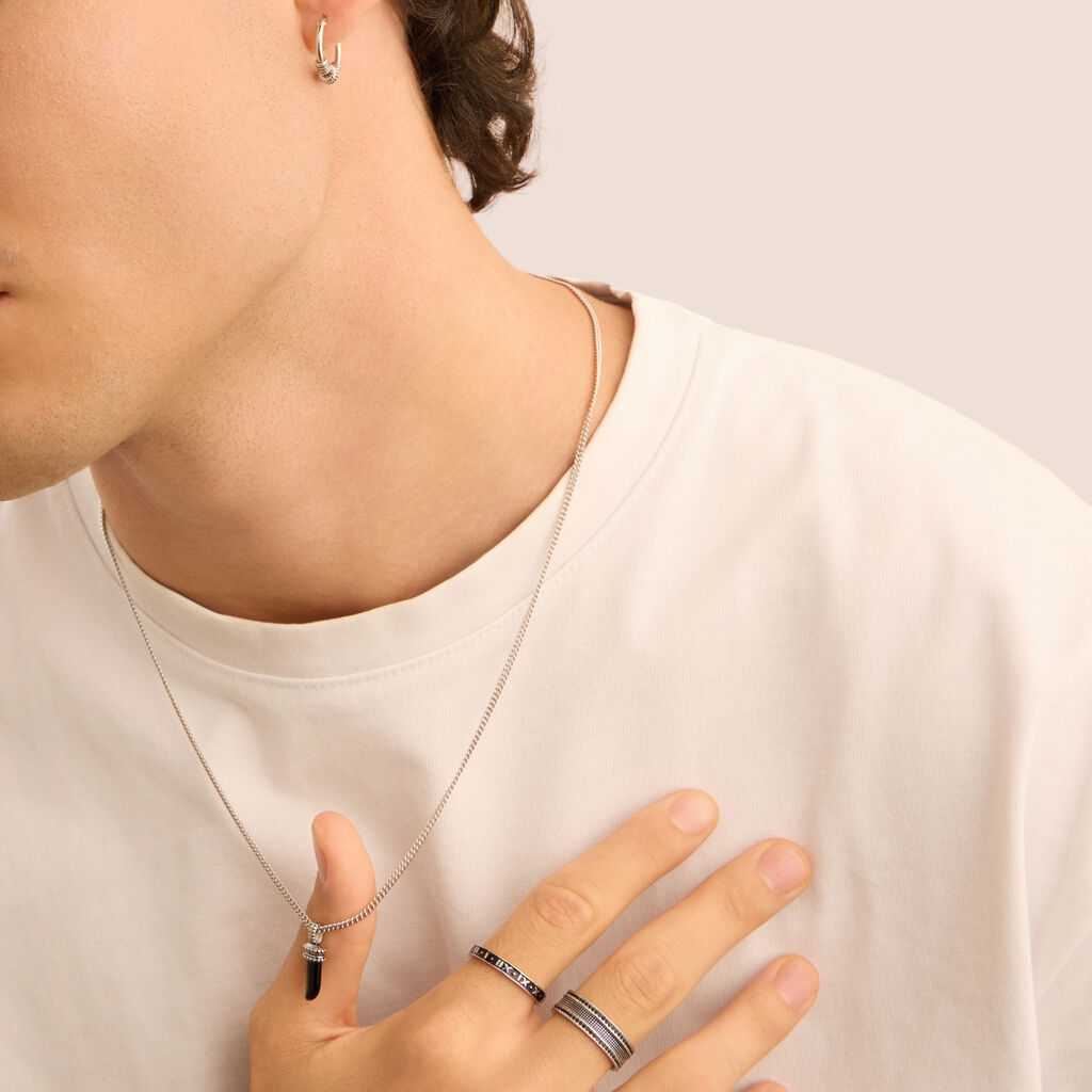 Collana Gentleman Argento Rodiato Agata