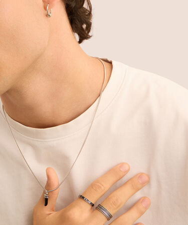 Collana Gentleman Argento Rodiato Agata