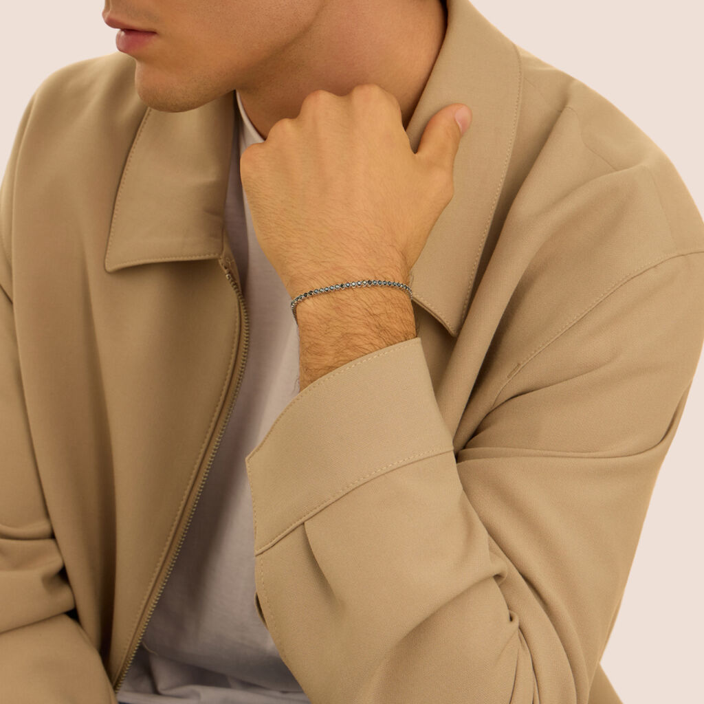 Bracciale Tennis L'homme Or Oro Bianco Spinello