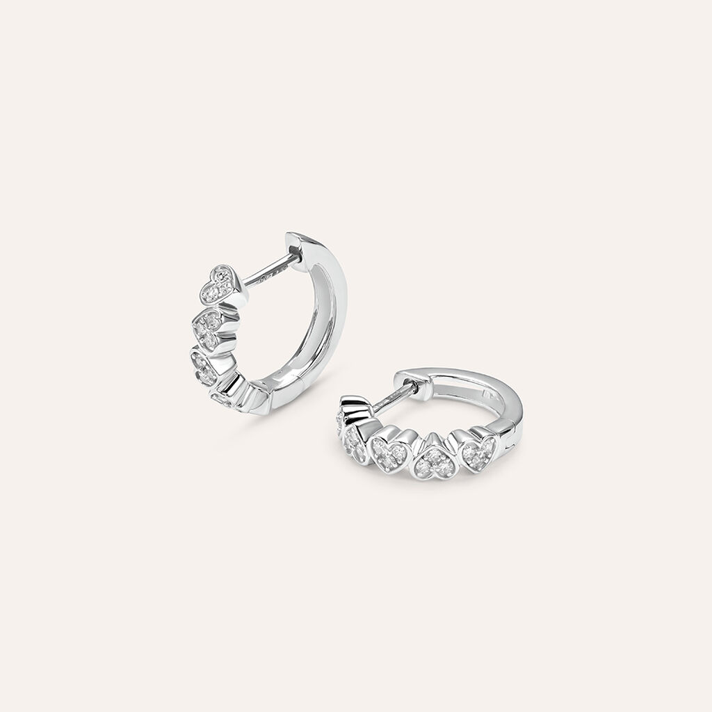 Orecchini A Cerchio Sophia Oro Bianco Diamante - Orecchini a Cerchio Donna | Stroili