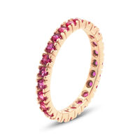 Anello Eternity Silver Rainbow Argento Rosa Cubic Zirconia