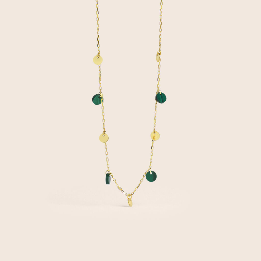 Collana Beverly Oro Giallo Malachite