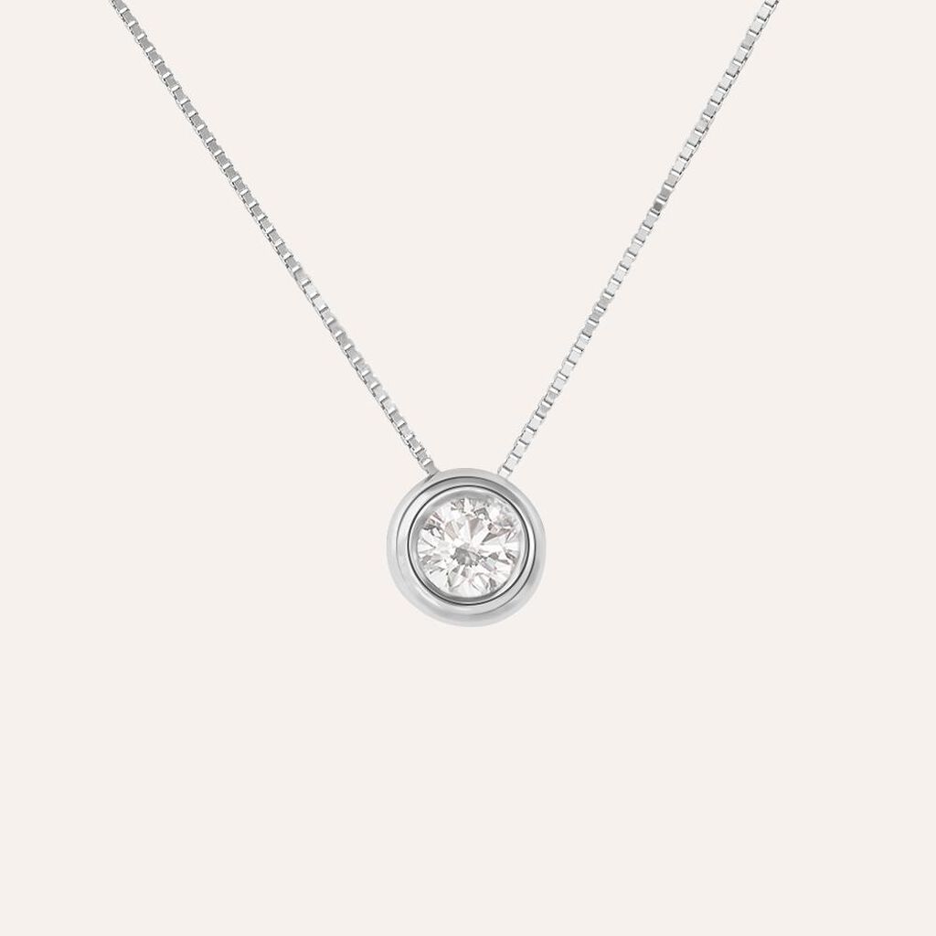 Collana Punto Luce Diamade Oro Bianco Diamante Lab-Grown