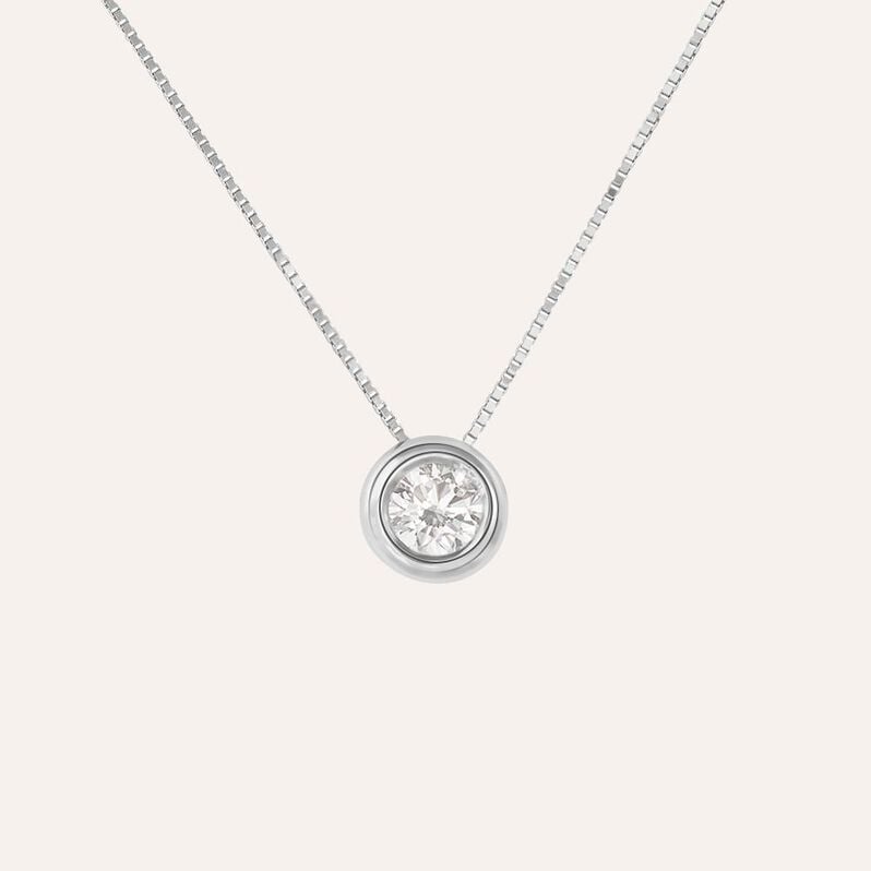 Collana Punto Luce Diamade Oro Bianco Diamante Lab-Grown - Collane Punto Luce Donna | Stroili