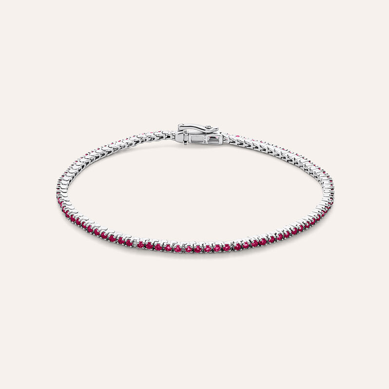 Bracciale Tennis Charlotte Oro Bianco Rubino - Bracciali Tennis Donna | Stroili