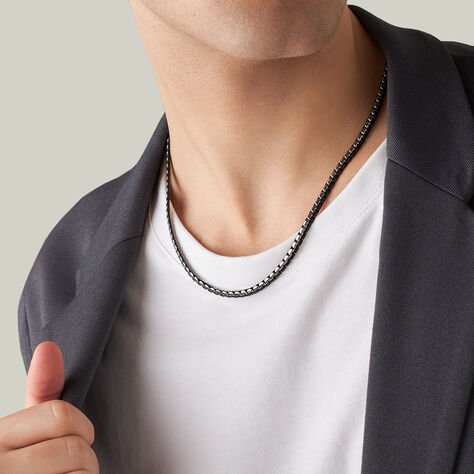 Catena Man Code Acciaio Bicolore Bianco / Nero - Collane Catena Uomo | Stroili