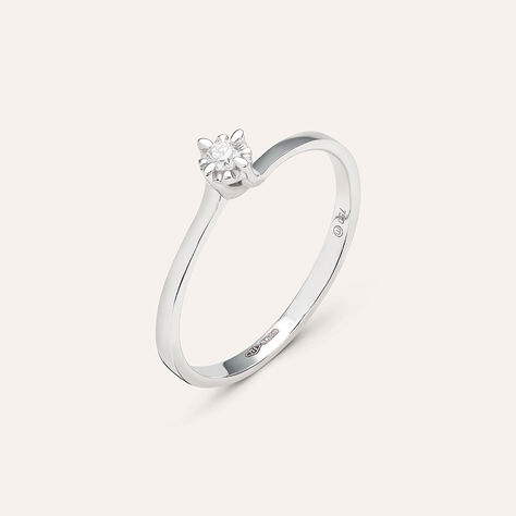 Anello Solitario Valentino Diamazing Oro Bianco Diamante - Anelli con Pietre Donna | Stroili