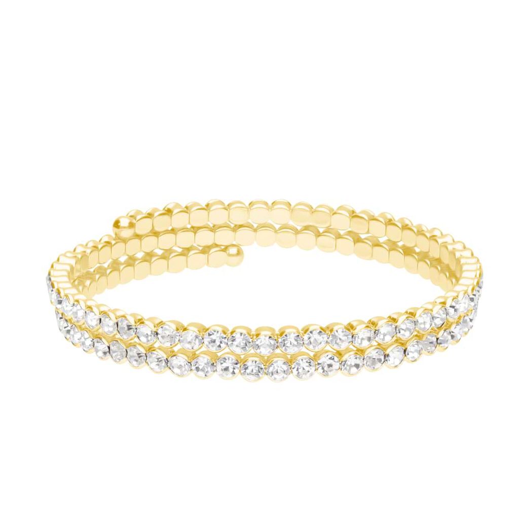 Bracciale bangle in metallo dorato e cristalli - Bracciali Donna | Stroili