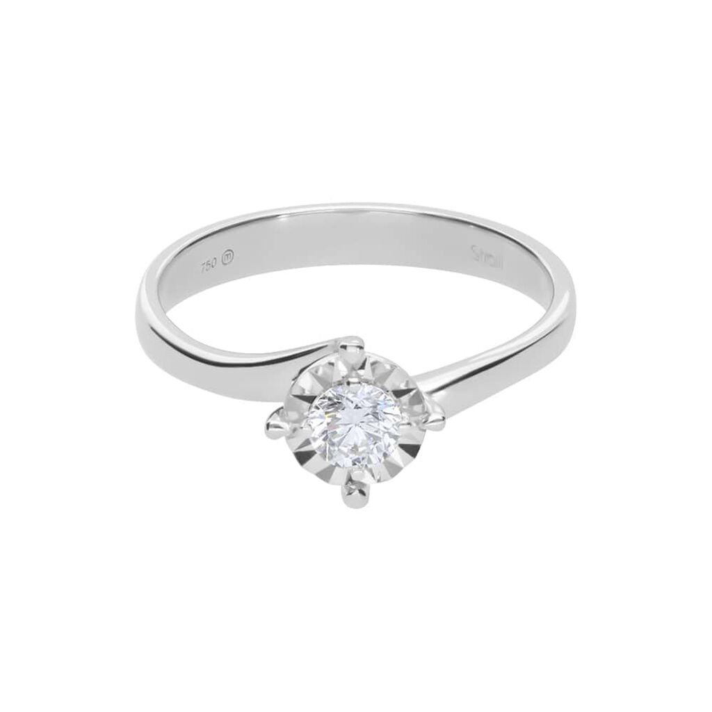 Anello Solitario Valentino Diamotion Oro Bianco Diamante