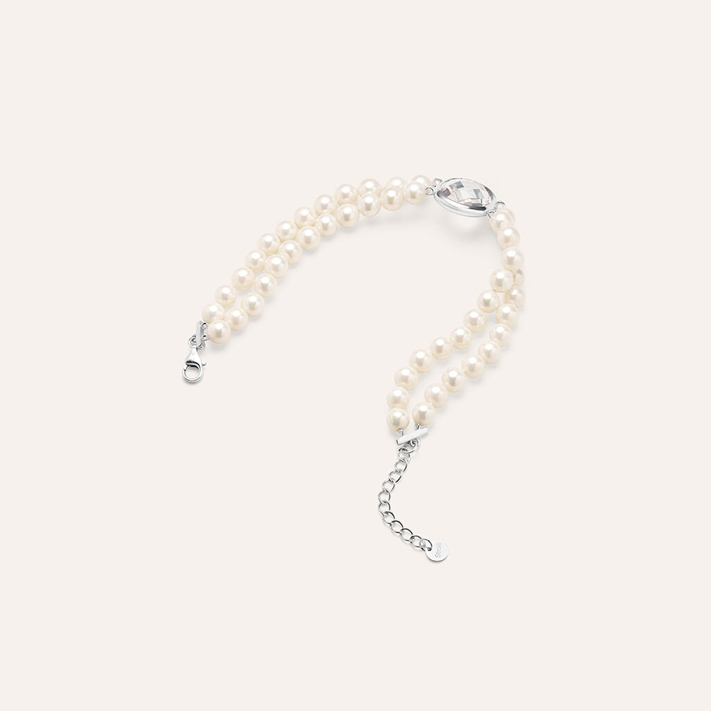 Bracciale Silver Pearls Argento Bianco Perla sintentica Cubic Zirconia - Bracciali Donna | Stroili