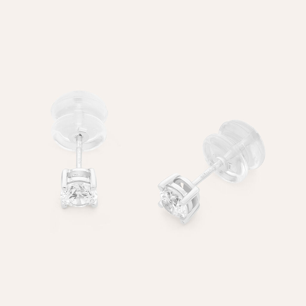 Orecchini Lobo Punto Luce Claire Oro Bianco Cubic Zirconia - Orecchini a Lobo Donna | Stroili