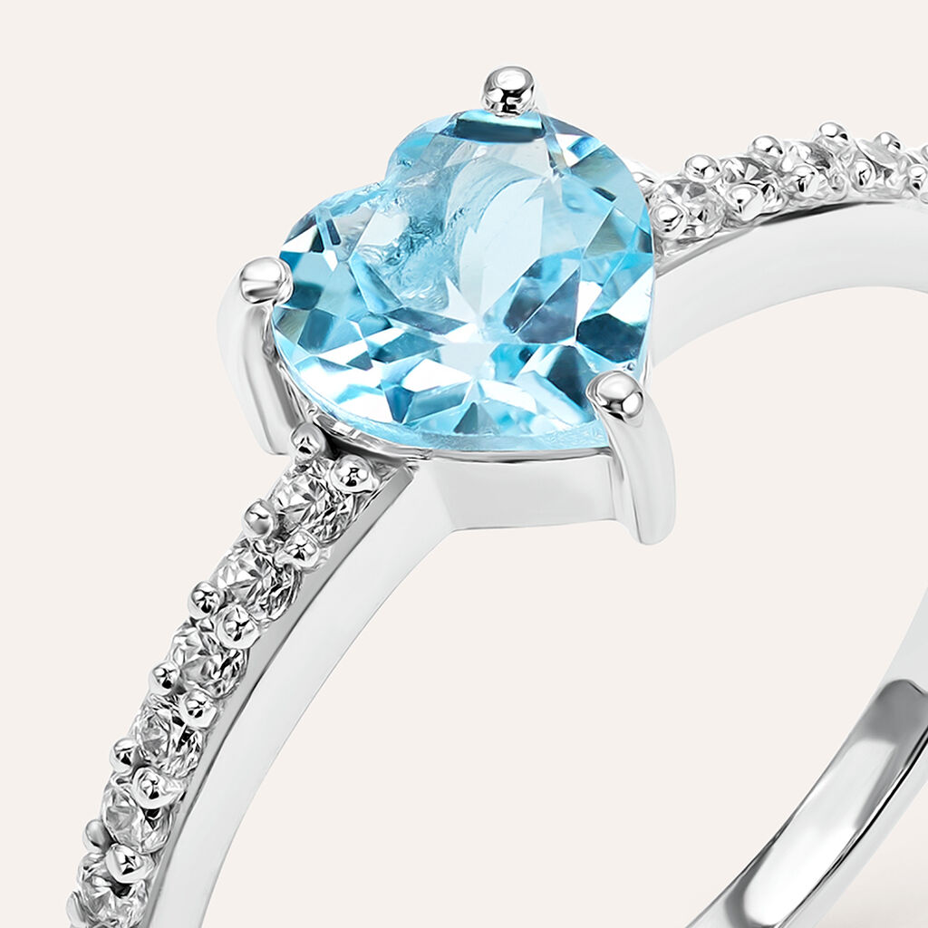 Anello Solitario Amélie Oro Bianco Topazio Cubic Zirconia - Anelli con Pietre Donna | Stroili