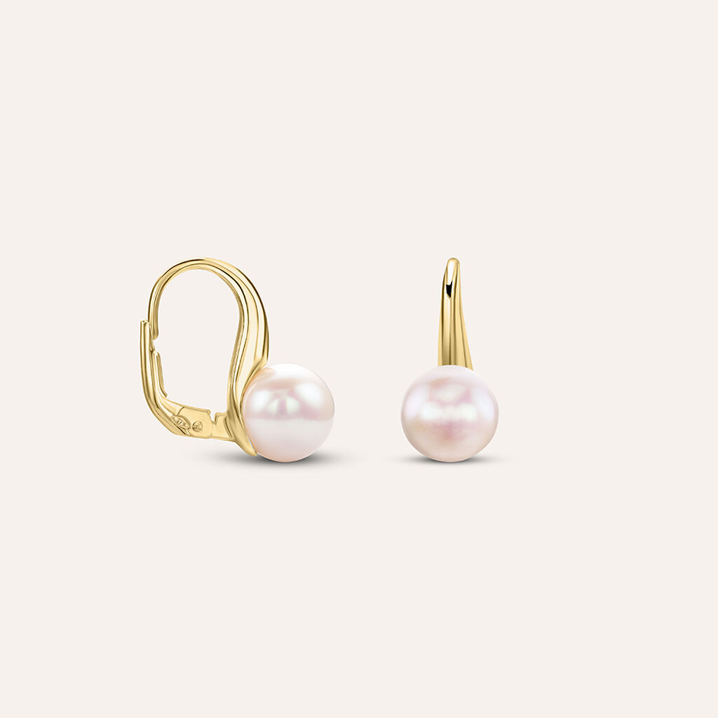 Orecchini Lobo Monachella Gabrielle Oro Giallo Perla D'Acqua Dolce