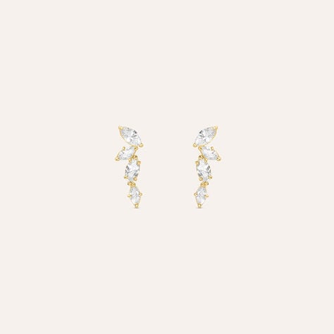 Orecchini Lobo Bon Ton Oro Giallo Cubic Zirconia - Orecchini a Lobo Donna | Stroili