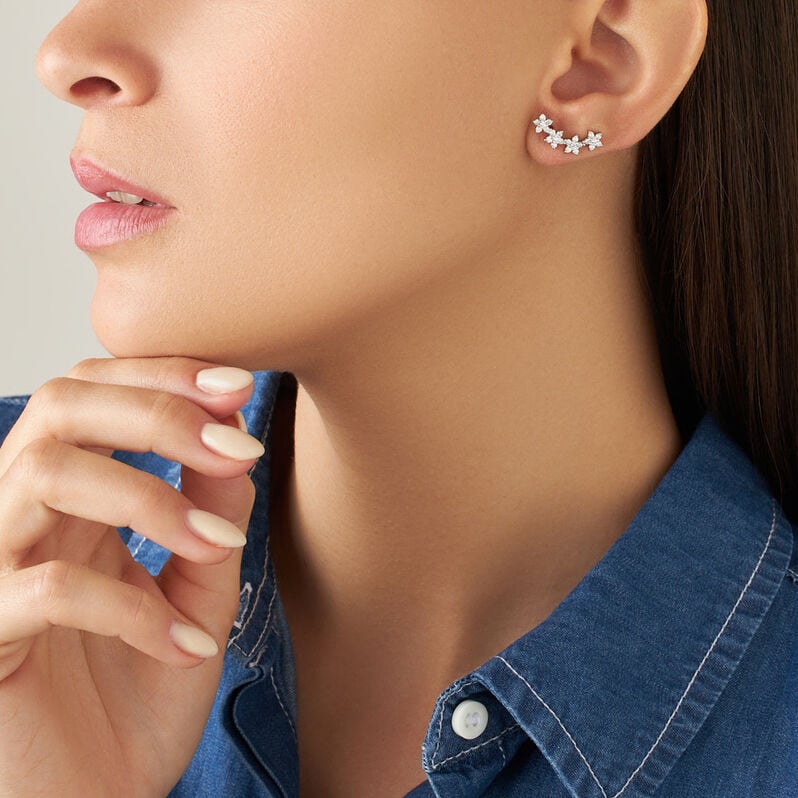 Orecchini Lobo Silver Elegance Argento Rodiato Cubic Zirconia - Orecchini a Lobo Donna | Stroili