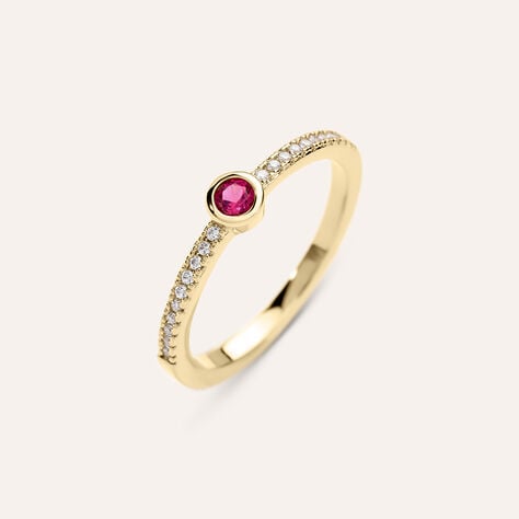 Anello Solitario Golden Dream Placcato Oro Giallo Cristallo - Anelli con Pietre Donna | Stroili