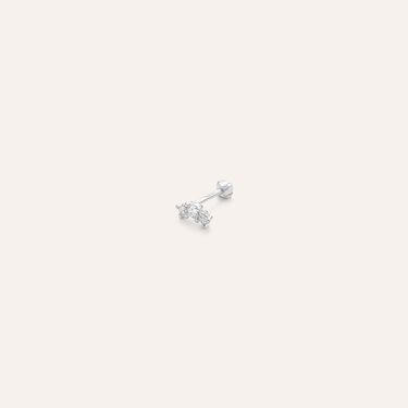 Piercing Orecchio Tragus Helix Conch Ear Shine Oro Bianco Cubic Zirconia