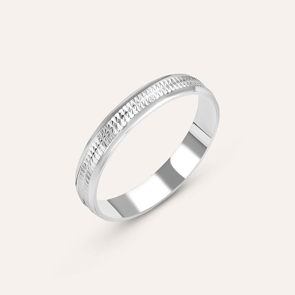 Fede Classica Diamantata 3.3 mm Oro Bianco