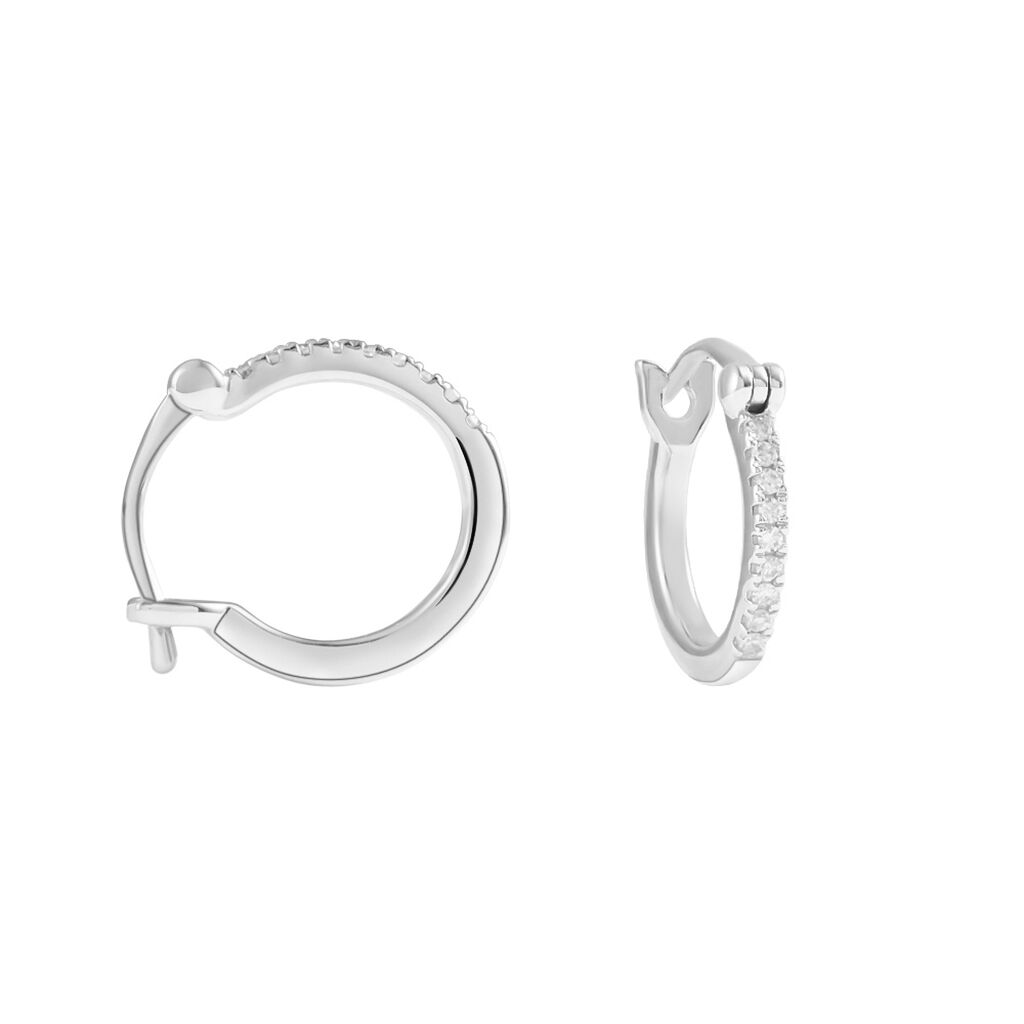 Orecchini A Cerchio Grace Oro Bianco Diamante - Orecchini a Cerchio Donna | Stroili