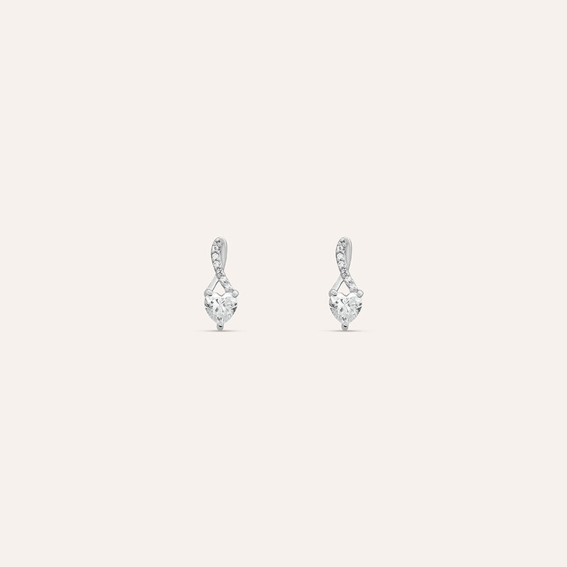 Orecchini Lobo Claire Oro Bianco Cubic Zirconia - Orecchini a Lobo Donna | Stroili