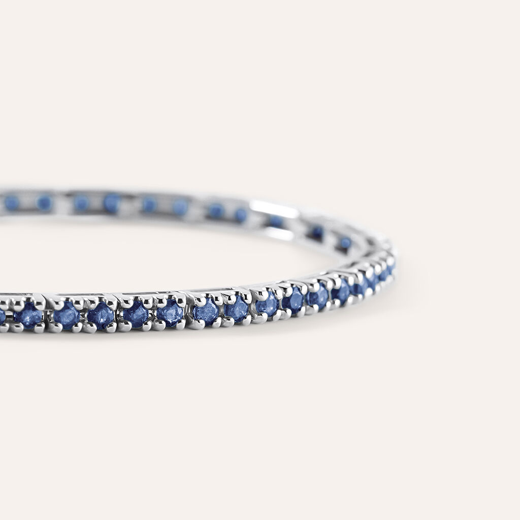 Bracciale Tennis Elizabeth Crown Oro Bianco Zaffiro