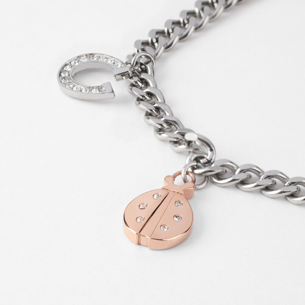 Bracciale Lady Chic Acciaio Bicolore Bianco / Rosa Cristallo - Bracciali con Incisione Donna | Stroili