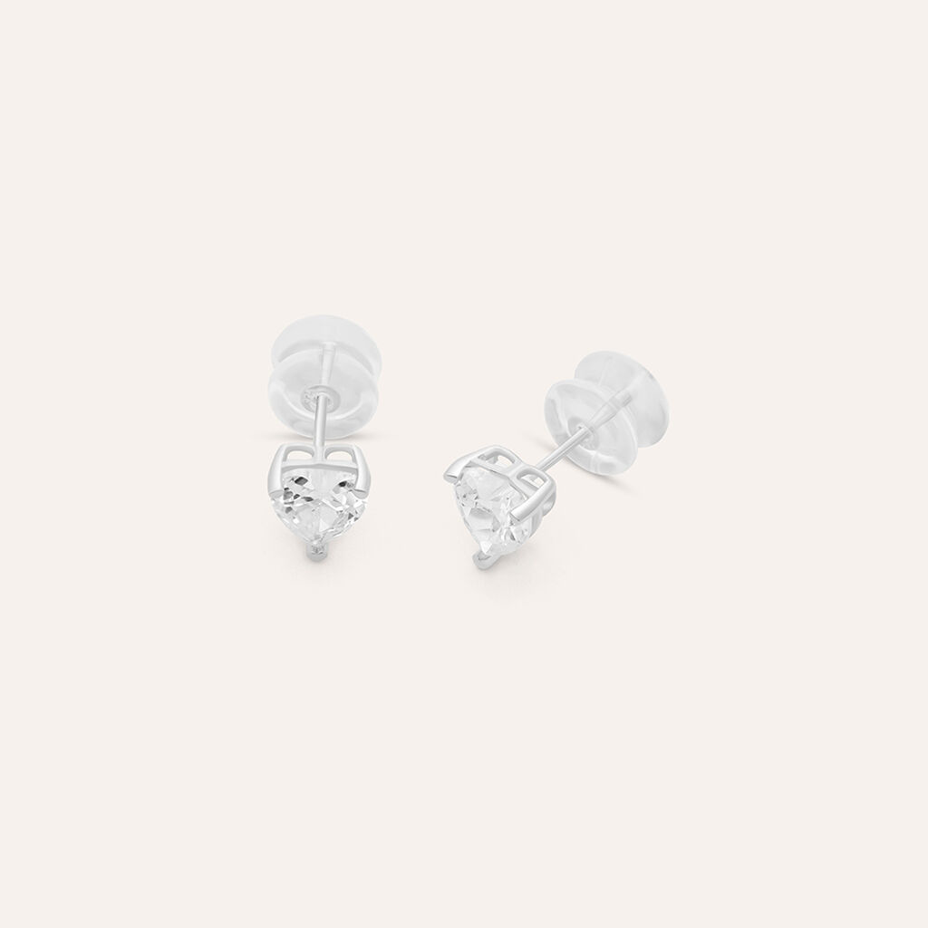 Orecchini Lobo Punto Luce Claire Oro Bianco Cubic Zirconia - Orecchini a Lobo Donna | Stroili