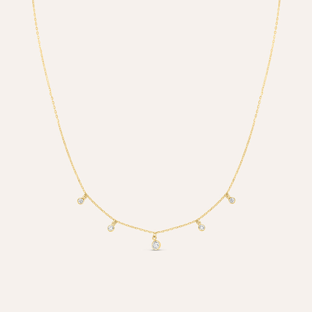 Collana Multi Punto Luce Claire Oro Giallo Cubic Zirconia