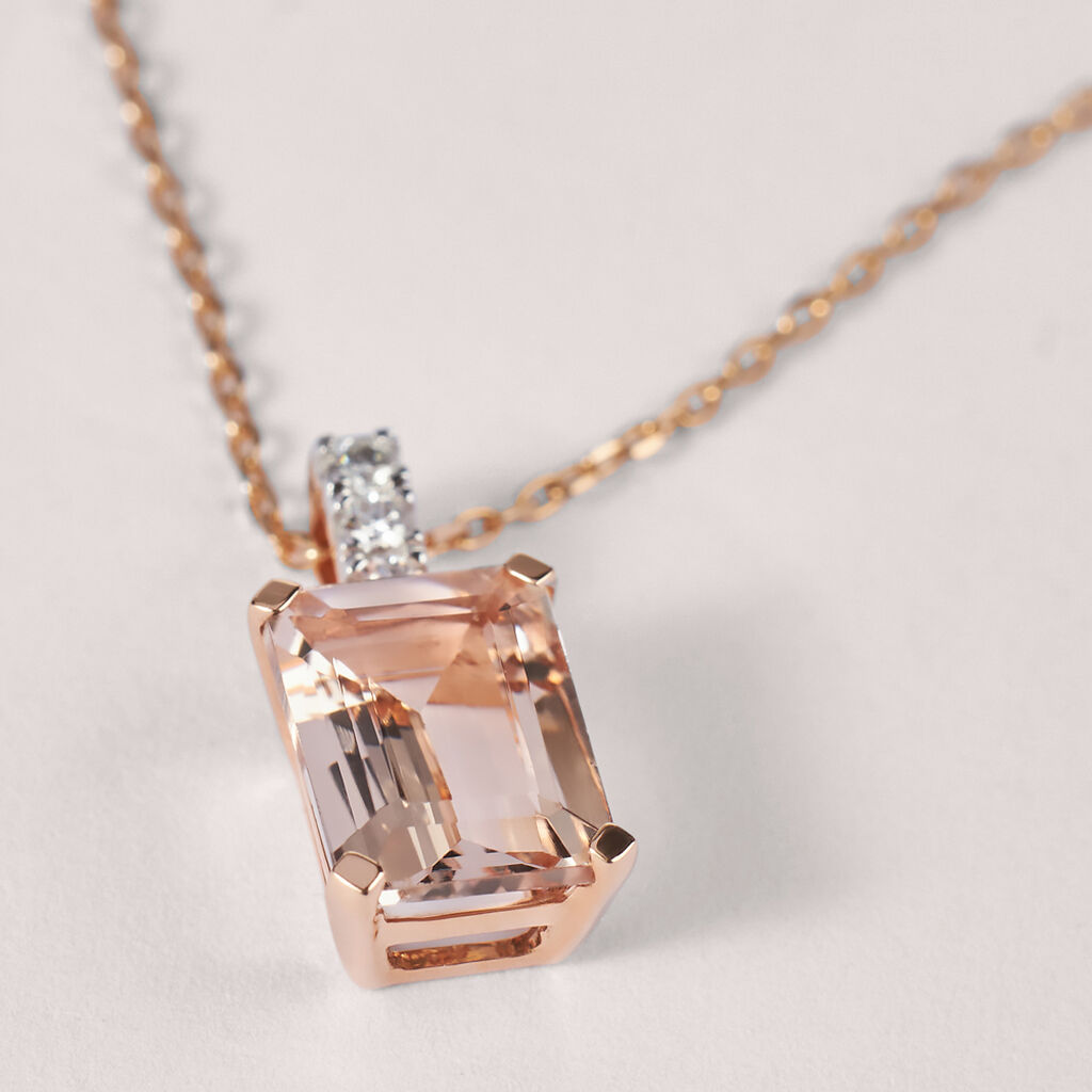 Collana Jasmine Oro Rosa Morganite Diamante - Collane Donna | Stroili