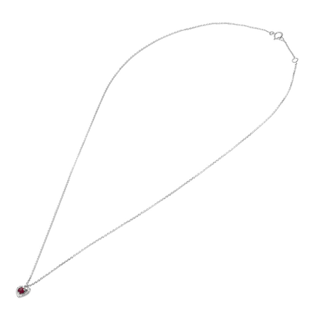 Collana Charlotte Oro Bianco Rubino Diamante - Collane Donna | Stroili