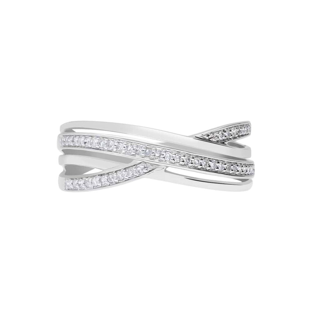 Anello in oro bianco con diamanti 0.13 ct - Anelli Donna | Stroili
