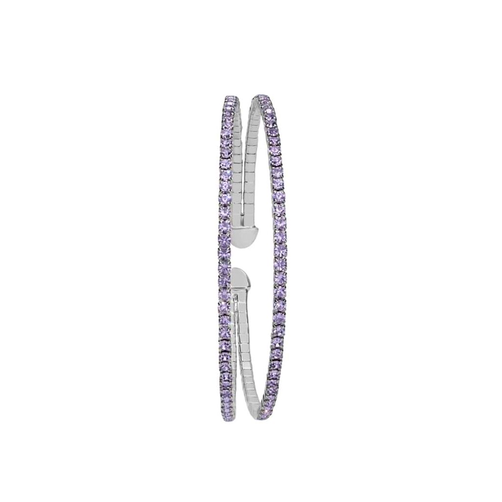 Bracciale bangle in metallo rodiato e cristalli