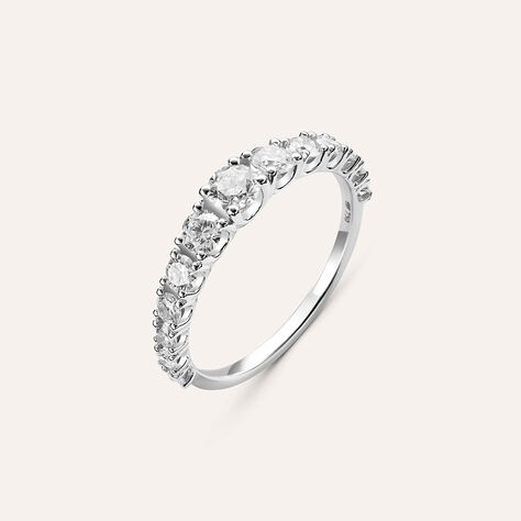 Anello Semi-eternity Firmamenti Oro Bianco Diamante - Anelli con Pietre Donna | Stroili