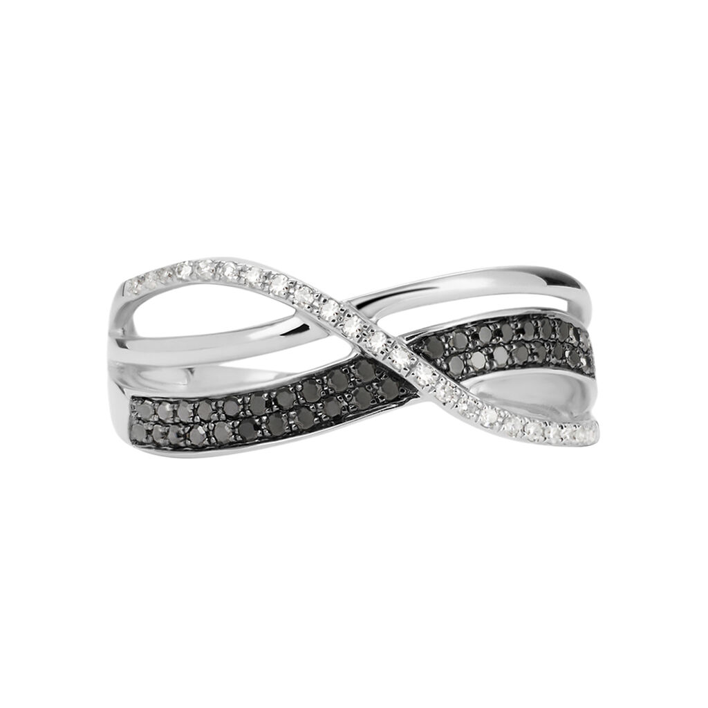 Anello Fascia Sophia Oro Bianco Diamante - Anelli a Fascia Larga Donna | Stroili