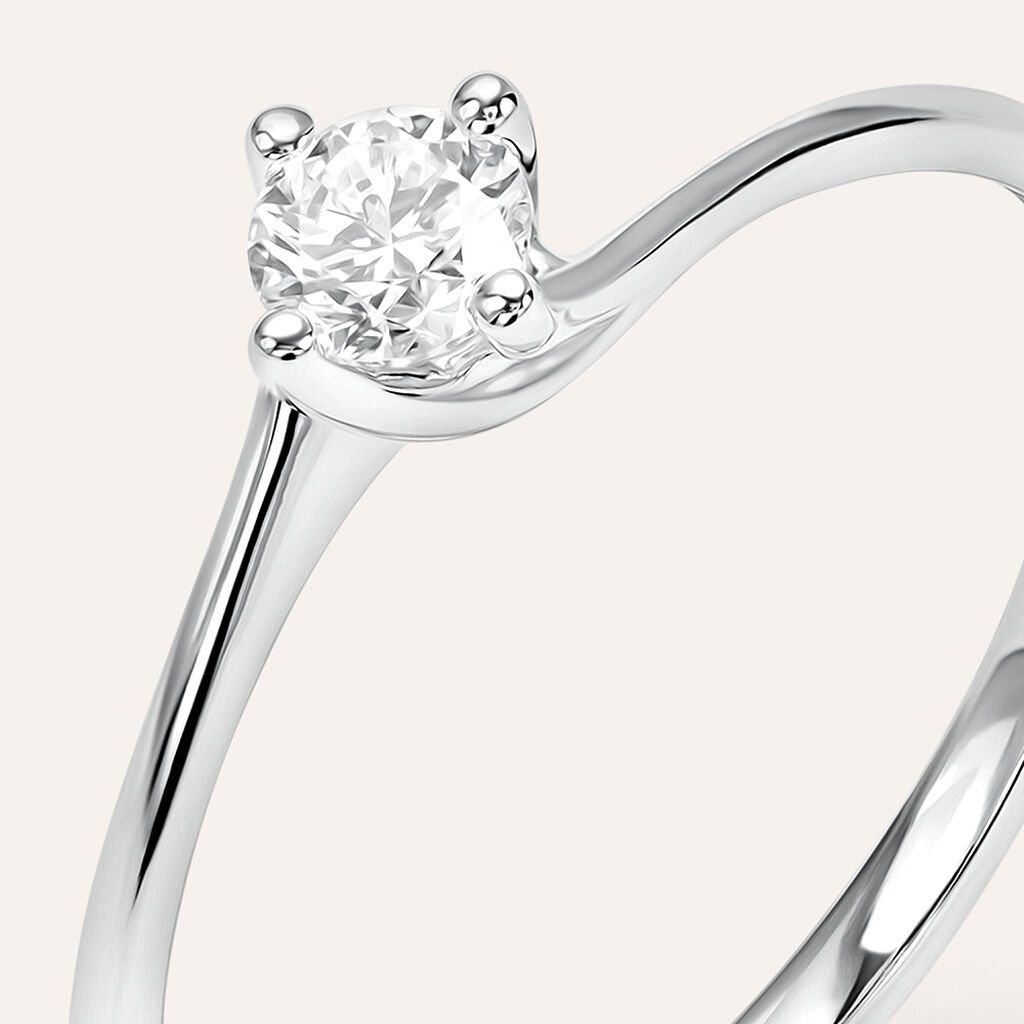 Anello Solitario Valentino Firmamenti Oro Bianco Diamante