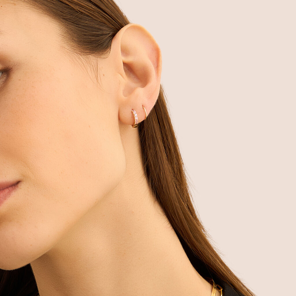 Orecchini A Cerchio Toujours Oro Giallo Cubic Zirconia