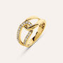Anello Fantasia Desideria Argento Nobile Dorato Cubic Zirconia