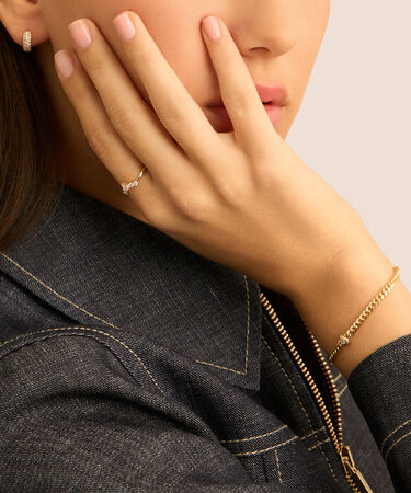 Orecchini A Cerchio Diamade Glam Oro Giallo Diamante Lab-Grown