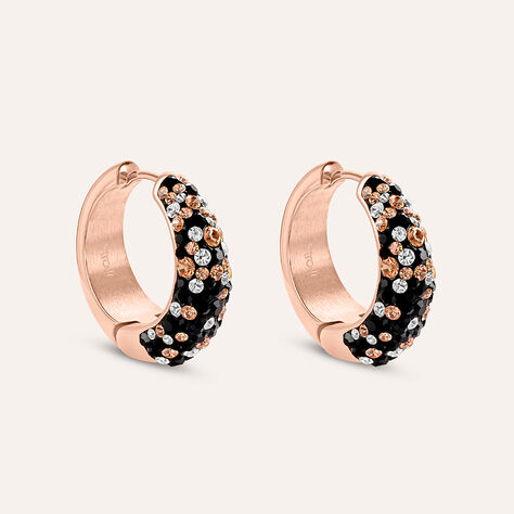 Orecchini A Cerchio Aura Acciaio Rosa Cristallo - Orecchini a Cerchio Donna | Stroili