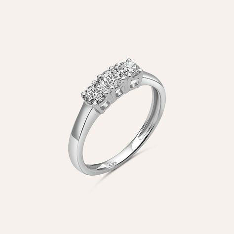 Anello Trilogy Diamade Oro Bianco Diamante Lab-Grown - Anelli con Pietre Donna | Stroili