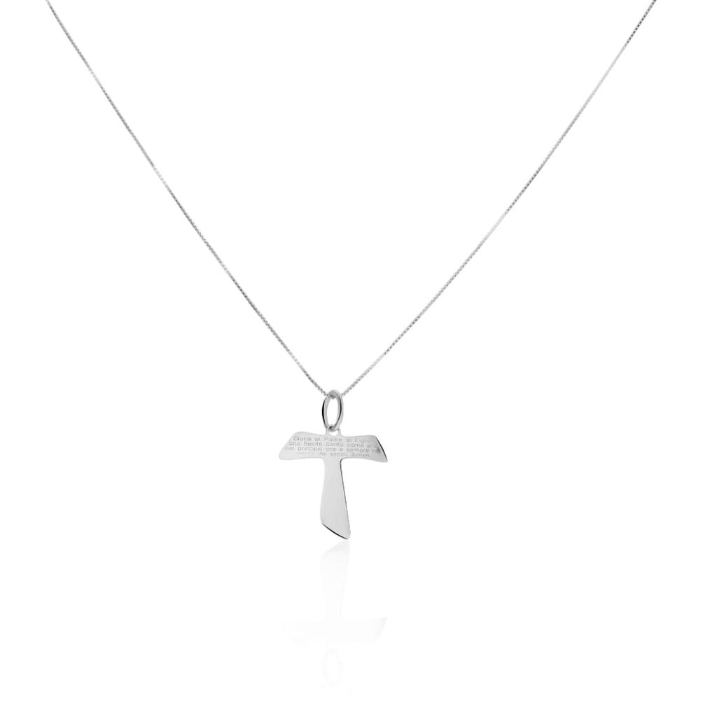 Pendente Holy Oro Bianco - Ciondoli con Incisione Unisex | Stroili