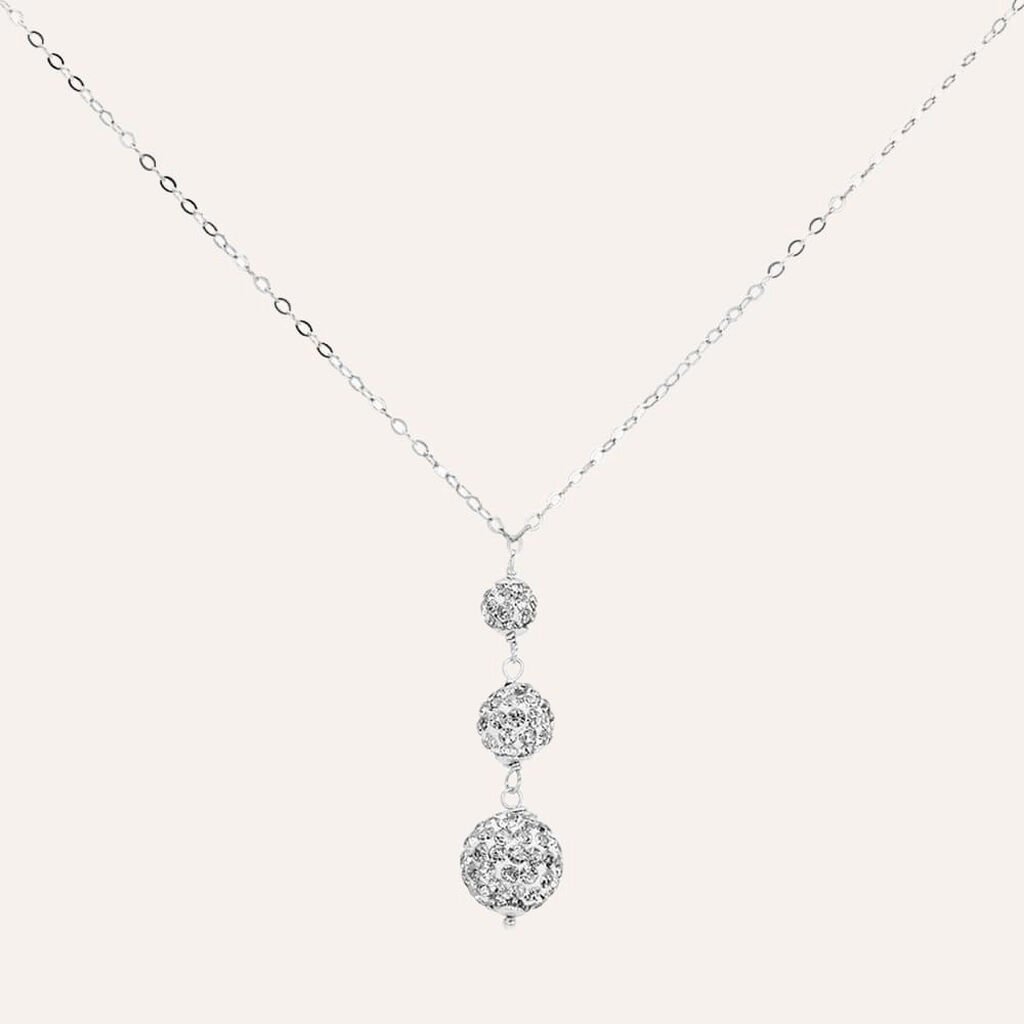 Collana Christelle Oro Bianco Cristallo